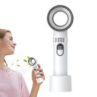 Bladeless Handheld Fans 1200mAh USB Quiet Fan Portable Mini Fan With LED Display 5 Speeds For Beach Camping
