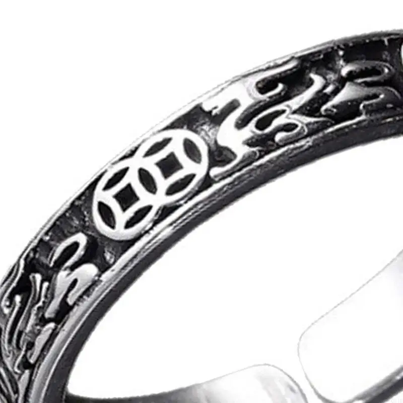  Minimalist Aesthetic Adjustable Rings Featuring Defender Symbol and Coin Charm for Men Copper Comfort Fit Daily Use