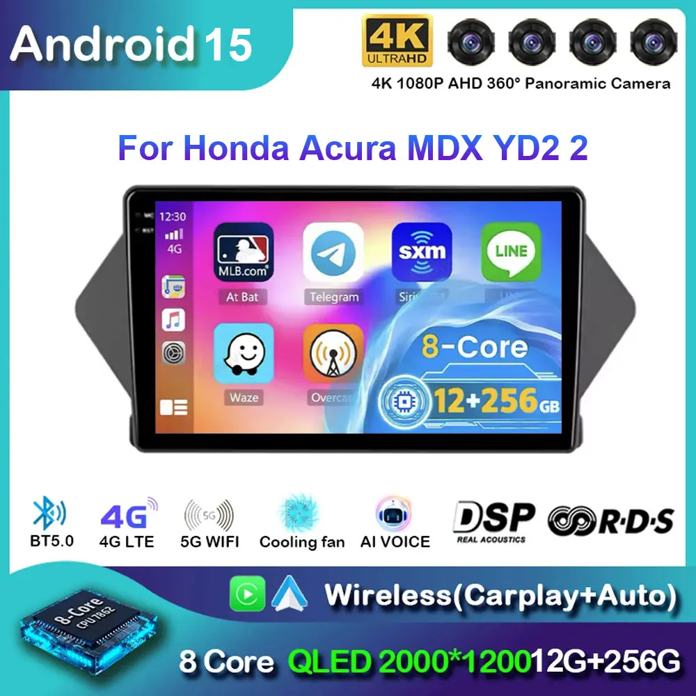 9 ''para Honda Acura MDX YD2 2 2006 2007 2008 - 2013 4G WiFi GPS Navi inteligencia Android 15 reproductor de vídeo de Radio Multimedia para coche