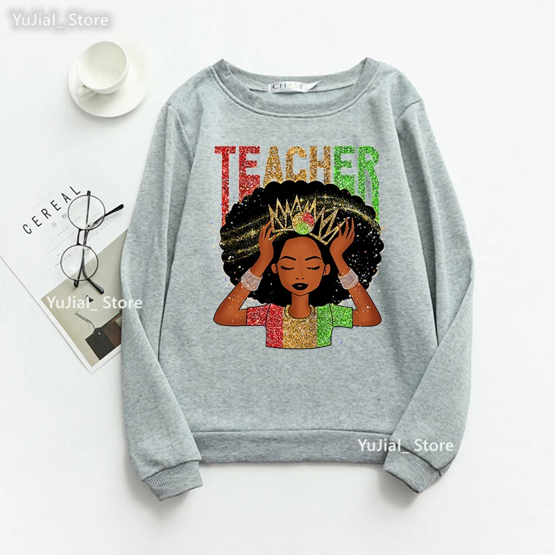 Teach Love Inspire Graphic Print Sweatshirt Women Teacher Life Hoodie Femme Long-Sleeved Winter Clothes Harajuku Coat