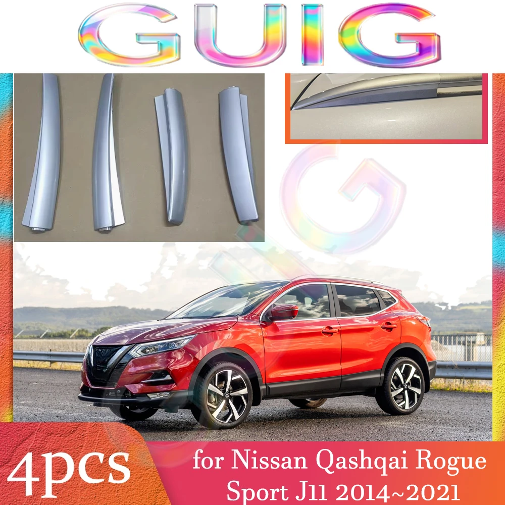 Car Roof Rack Cover for Nissan Qashqai Rogue Sport J11 2014~2021 2015 Luggage Bar Part Rail End Shell Cap Trim Shell Accessories