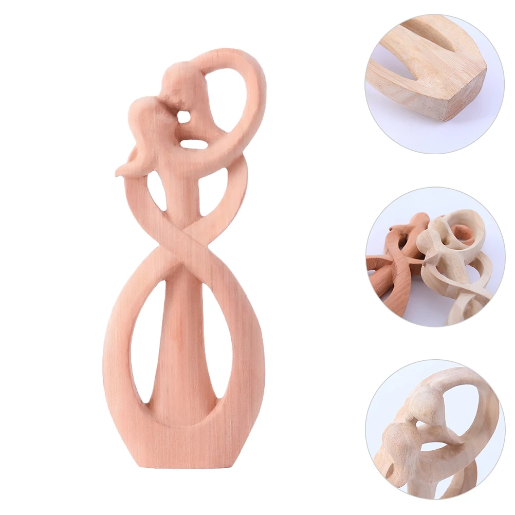 

Couple Hugging Wooden Artwork Crafts Romantic Decor Non Slip Design Birthday Wedding Romantic Couple Crafts Decor Gift Figurine