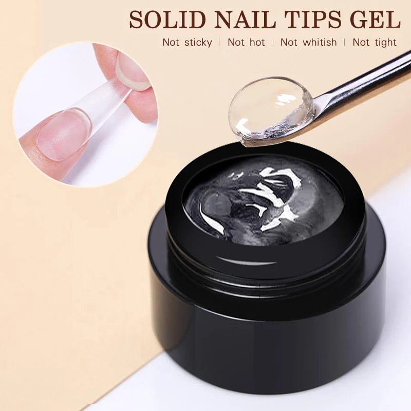 BORN PRETTY Solid Nail Tips Gel Polish Transparent Soak Off UV LED Extension Nail Art Gel Varnish Glitter Gel