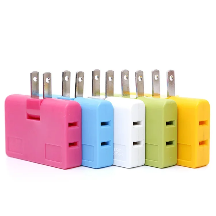 US Plug Adapter Travel Adapter Electrical Plug Converter Power Socket 10A 110-250V Multi Socket 180 Degree Extension Mini Shape