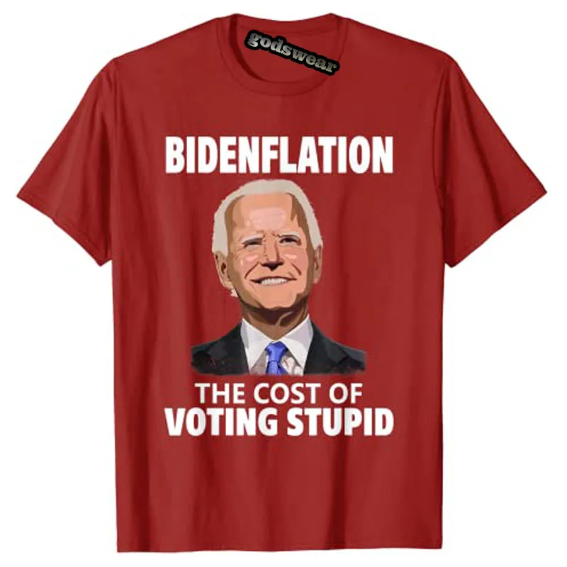 Joe Biden Inflation, Bidenflation The Cost of Voting Stupid T-Shirt Funny Political Jokes Tee Tops Men Clothing