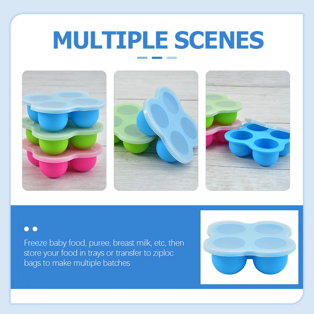 Silicone Baby Food Storage Container Freezer Safe Leak Proof Lid for Purees Fruits Vegetables Cheese Complementary Food