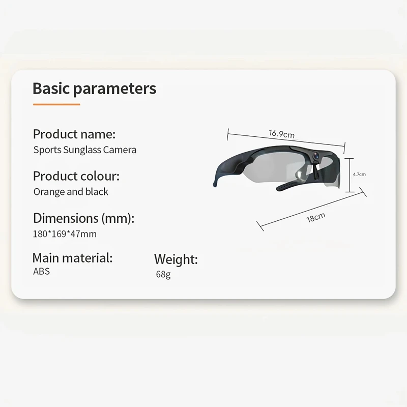 Okulary 2026 z mini kamerą 1080p o wysokiej rozdzielczości, inteligentne okulary, rejestrator rowerowy, okulary do nagrywania sportów na świeżym powietrzu, prezent, nowość. — zdjęcie produktu 6