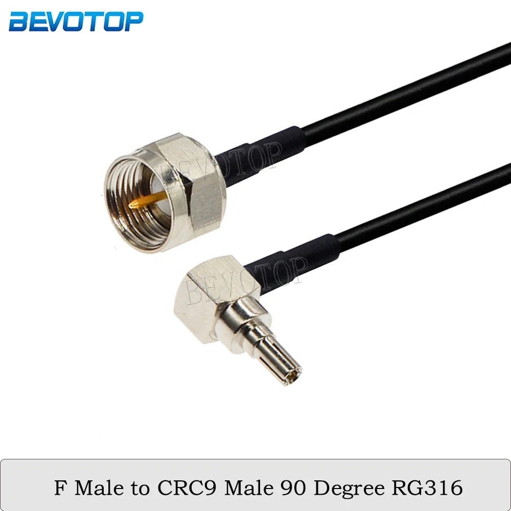 

2Pcs/Lot F Male Plug to CRC9 Male 90 Degree Connector 50 Ohm RG174 Pigtail 3G Modem Extension Cable RF Coaxial Jumper Cord