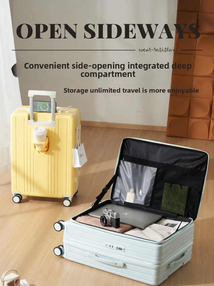 กระเป๋าเดินทางแบบมีล้อลากอเนกประสงค์ รุ่นใหม่ ปี 2025 คุณภาพดี เปิดด้านหน้า ขนาดใหญ่ เหมาะสำหรับนักเรียน นักศึกษา ทันสมัย