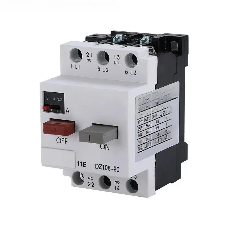 Disjoncteur de protection moteur, protection contre les surcharges et les courts-circuits, disjoncteur moulé sous DZ108-20