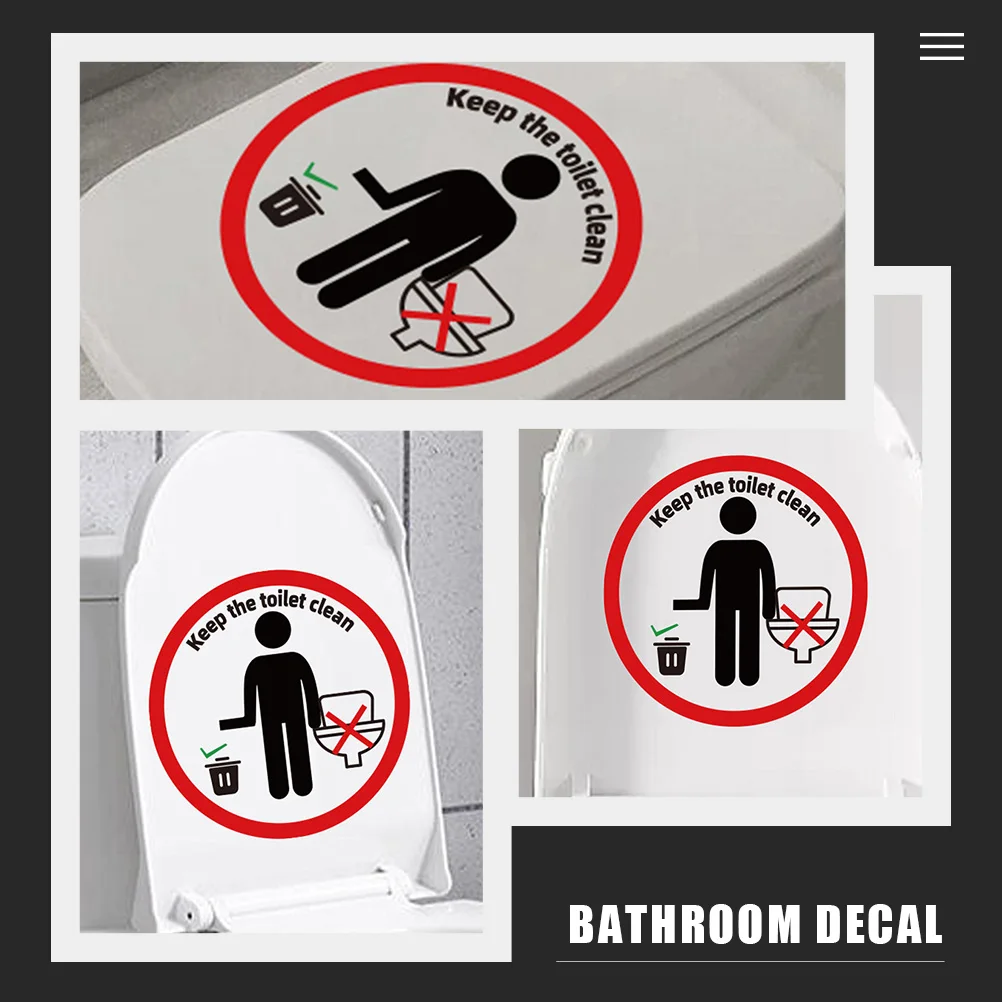 

PVC Toilet Sticker Keep Clean Decal Removable Adhesive Wall Decals Bathroom Seat Cover Stickers Easy Paste Remove Smooth Surface