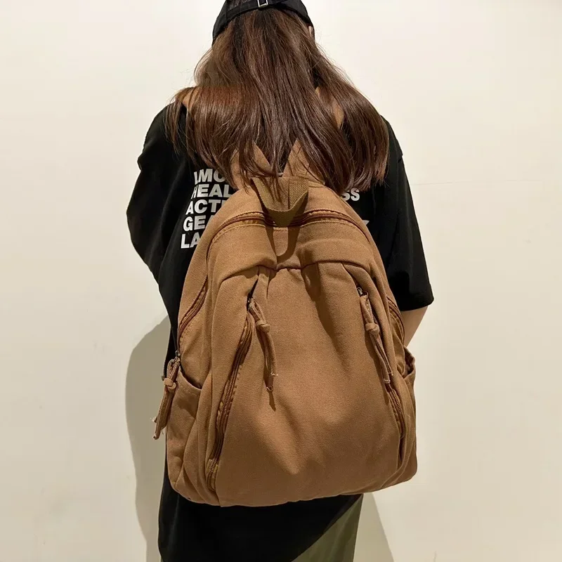 Women Men Backpack Large High School Student Bagpack Japanese Canvas Laptop Backpacks for School Teenagers 2023 Travel Book bags