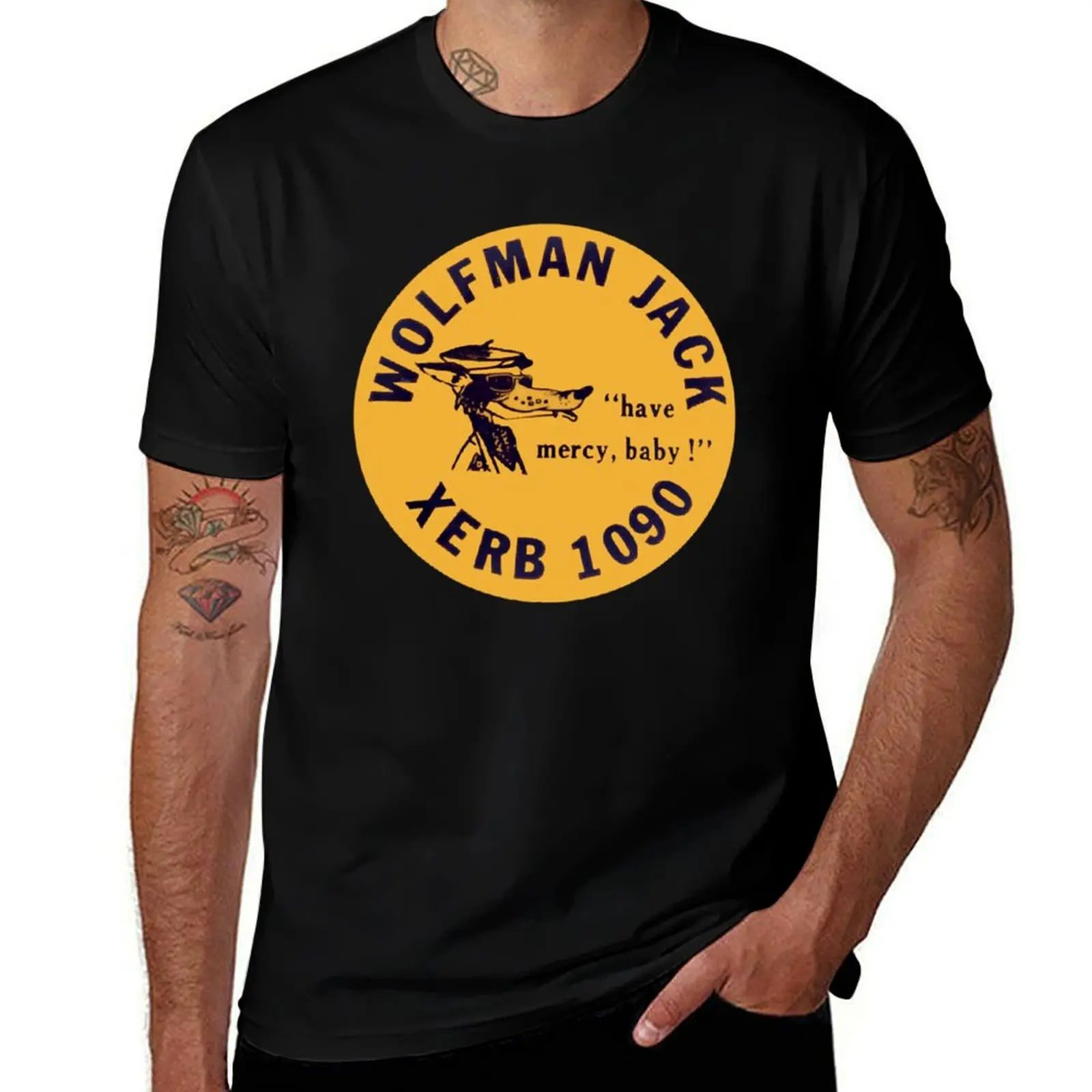 

XERB Radio Wolfman Jack T-Shirt Gym Exercise Short Sleeve T-Shirt