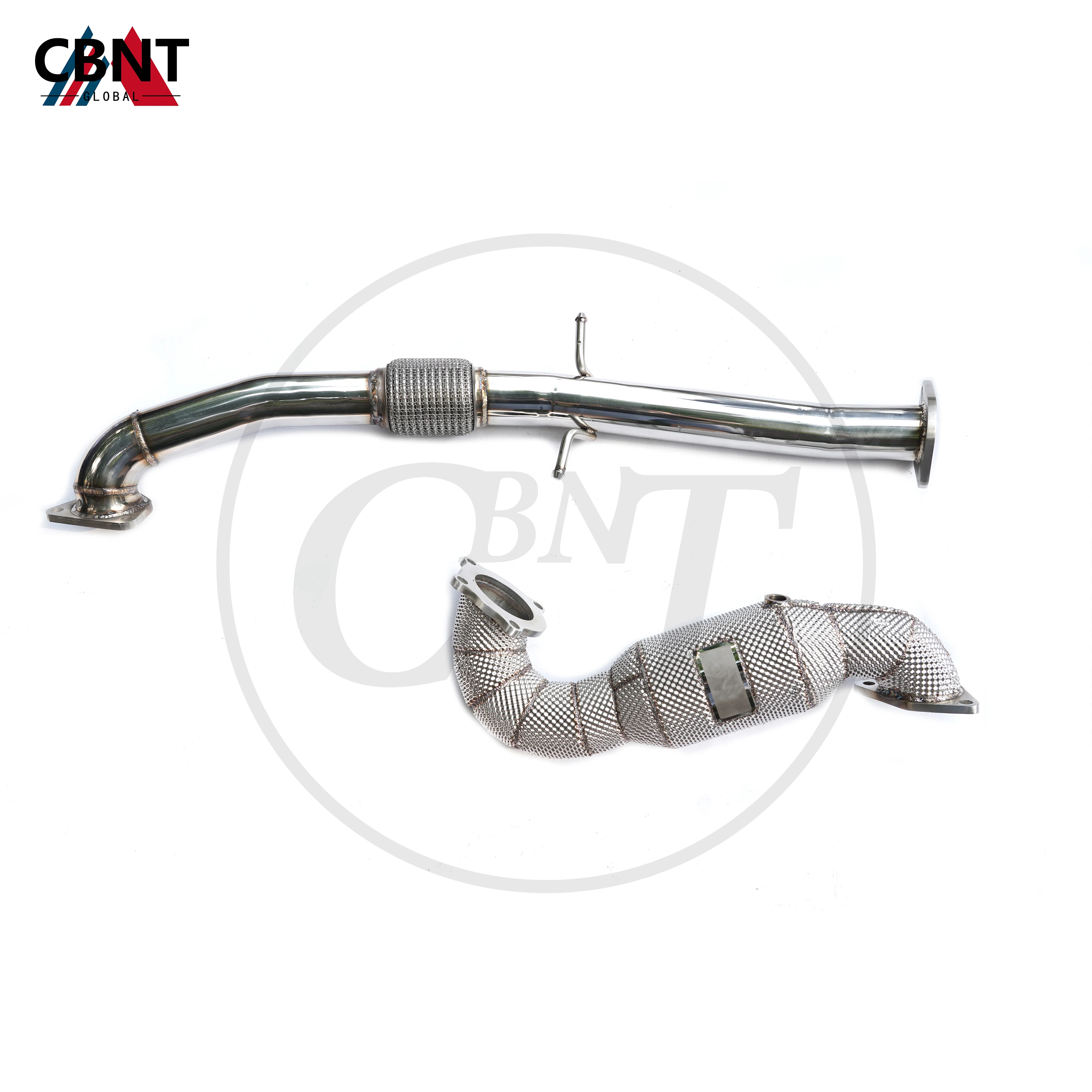 CBNT Exhaust Headers Catted/Catless Downpipe with Heat Shield Catalytic Converter Exhaust-pipe System for Buick Regal GS 2.0T