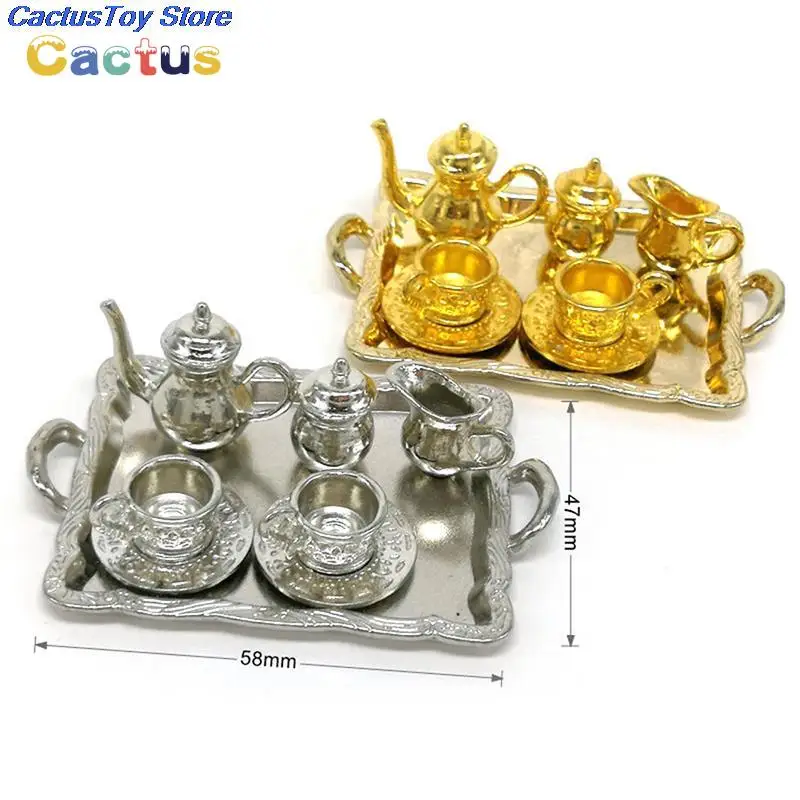 10 Teile/satz Puppenhaus Miniatur Metall Tee Puppenhaus Möbel Miniatur Spielzeug