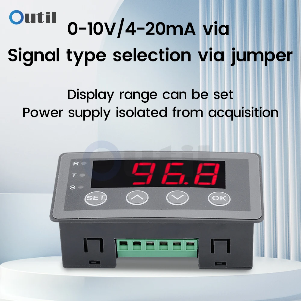 Analog Transmitter Signal Indicator 0-10V 0-20mA 2-10V 4-20mA Sensor 4 Bit RS485 Serial port MODBUS-RTU Signal Display Meter