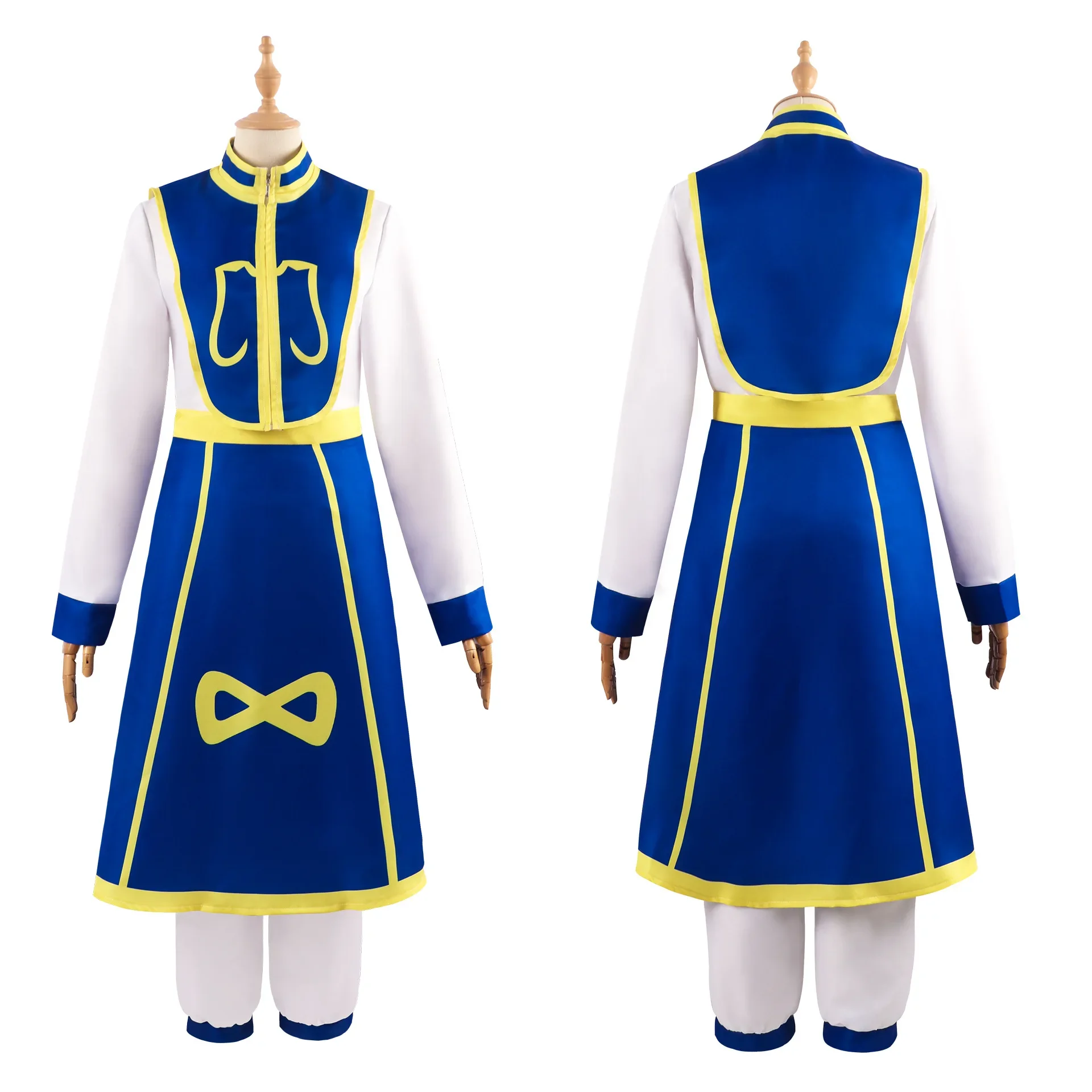 Kurapika-女性のための完全なかつらセット,ハロウィーンのコスプレ衣装,アニメ,カーニバルパーティーの服,マンガの衣装,ロールプレイユニフォーム,クリスマス