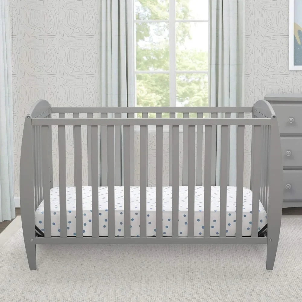 Delta Children Taylor 4-in-1 Convertible Baby Crib, Easy to Assemble, Sustainable New Zealand Wood