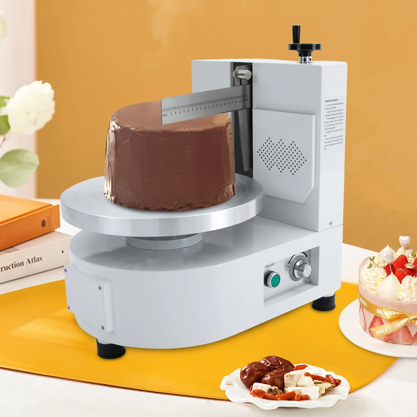 

Cake Icing Machine Professional Cream Coating Turntable 110V 80W Adjustable Speed for 4-12 Inch Cakes Bakery Equipment