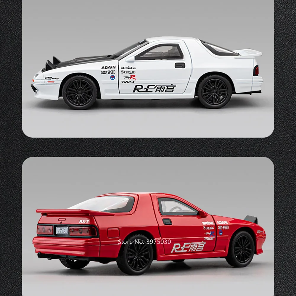 1:32 RX7 MX-5 モデル合金車ダイキャストおもちゃドアオープンミニチュアスポーツカープルバック車ボーイズコレクションギフト