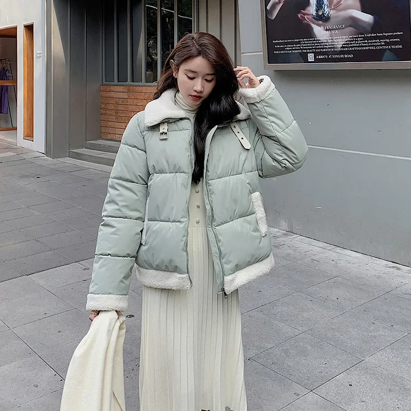 2024 winter new lamb wool down padded jacket short coat