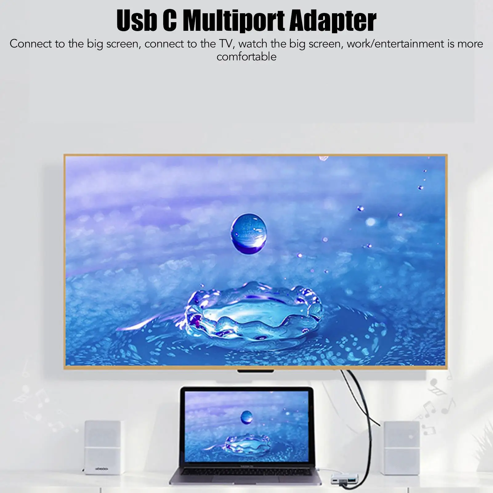 3-in-1 USB C  HDMI Hub 4K UHD 30Hz Type C Adapter | USB 3.0 Compatible | Multimedia Gateway