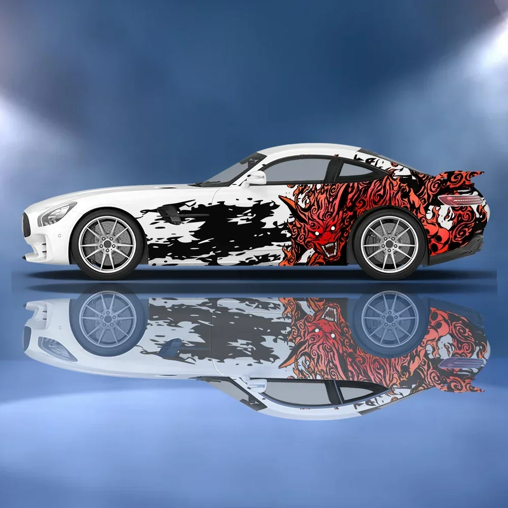 

Fierce Flame Leopard Car Vinyl Wraps Decal Self-adhesive PVC Sticker Suitable for Trucks SUV Decoration Auto Accessories Gift