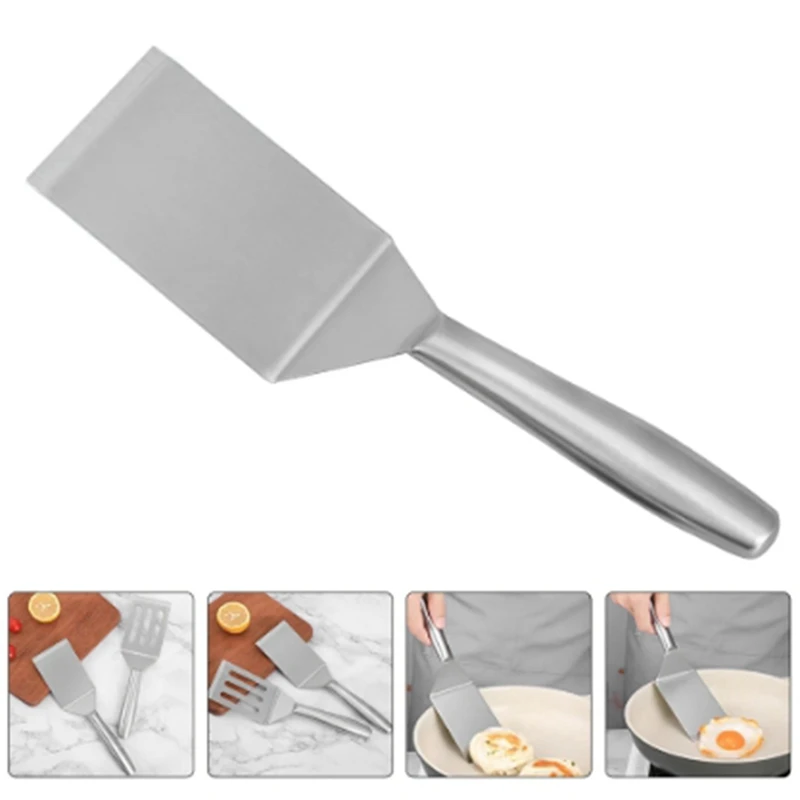 BEAU-Stainless Steel Spatula Flat Spatula Large Fish Turner Grill Barbeque Turner Griddle Scraper Steak Spatula Pancake