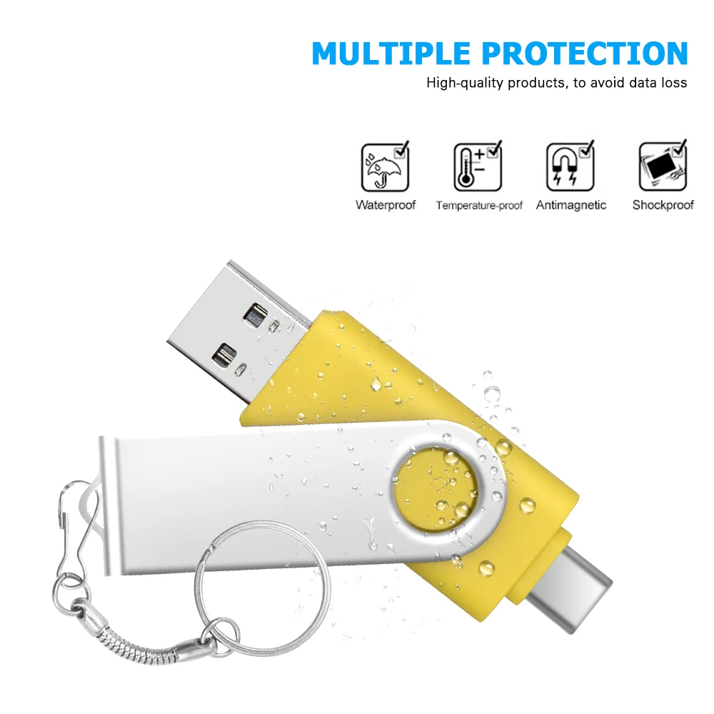 Movimentação impermeável da pena do ciclo da movimentação da pena do usb da vara da memória usb disco flash mini usb as movimentações do flash tipo c de alta velocidade pendrive 128g 64gb 32g 16g