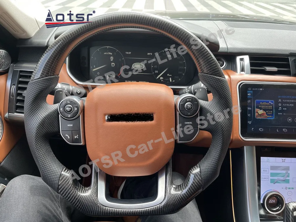 SWC Heating Car Auto Steering Wheel Assembly For Land Rover Range Rover Sport L494 Carbon Fiber Electronics Interior Accessories