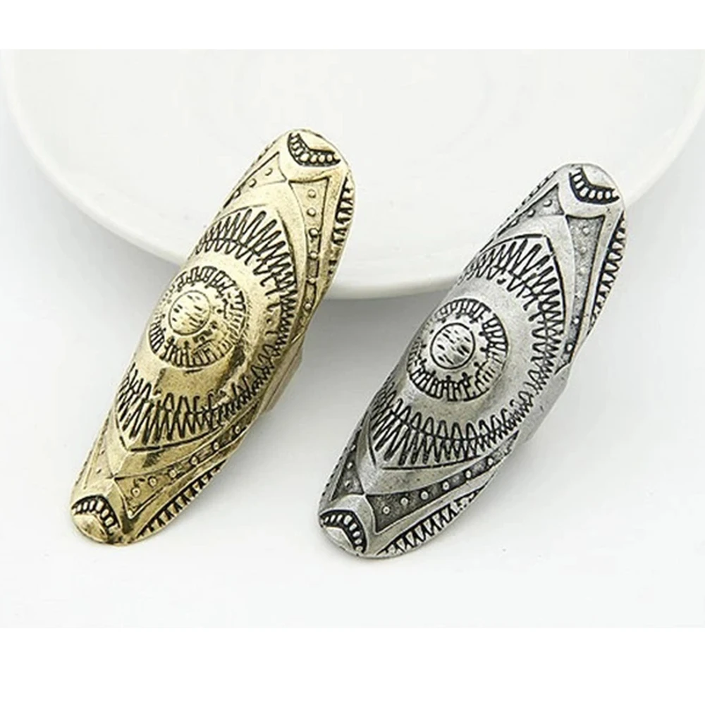 Bohemian Ethnic Ring Retro Style Punk Traditional Personality Carved Shield Joint Ring Statement Jewelry Fresh Accessories