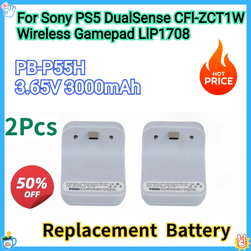 

New Replacement Rechargeable Battery 3.65V 3000mAh PB-P55H for Sony PS5 DualSense CFI-ZCT1W Wireless Gamepad LIP1708