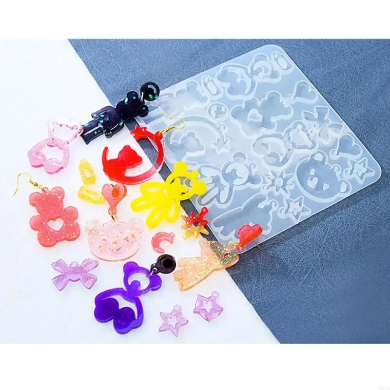 

W0YA серьги силиконовые формы эпоксидная смола формы для ушей DIY ювелирные изделия ручной работы