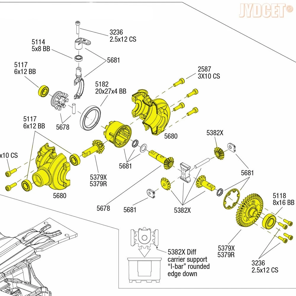 # 5680 # 5681 # 5379X # Piezas de mejora del conjunto diferencial 5382X para RC Traxxas 1/10 Summit (56076-4)