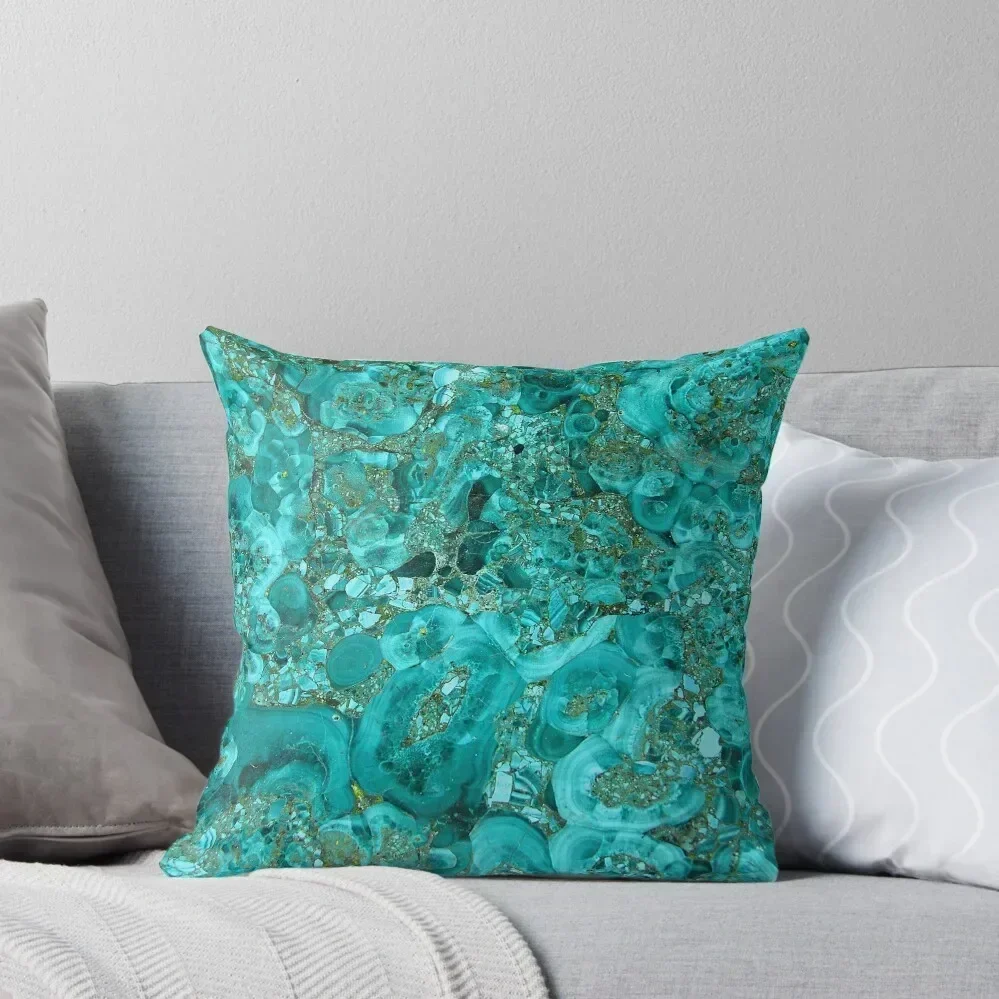 

Marble Turquoise Blue Gold Throw Pillow Embroidered Cushion Cover Christmas Pillows covers for pillows pillow pillowcase pillow