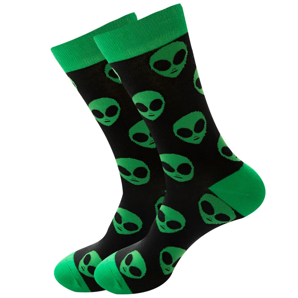 New Design Unisex Halloween Cartoon Woman Socks Cotton for Autumn Winter with Skull Alien Pumpkin Funny Socks for Men and Women