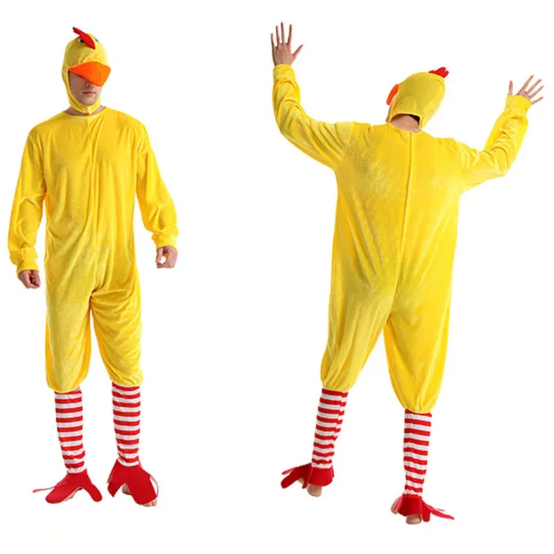 

qq45Унисекс взрослый необычный желтый костюм животное курица человек нарядное платье Хэллоуин косплей