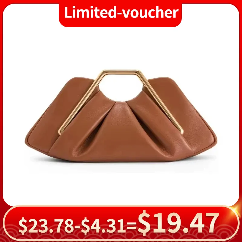 

Luxury Soft Brown Cloud Bag for Women - Leather Hobo Crossbody Bag, Retro Phone Bag Designer Clutch, Elegant Shoulder Bag