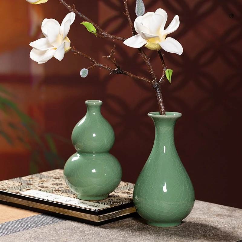 

Celadon Ceramic Vase Set of 3 Small Flower Vases for Home Hotel Tabletop Floral Arrangement
