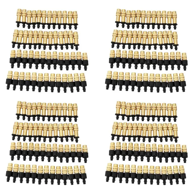 AT02-200PCS Adjustable Sprayer Brass Misting Nozzle Atomizing Sprinkler For Mini Drip Garden Watering Irrigation Spray