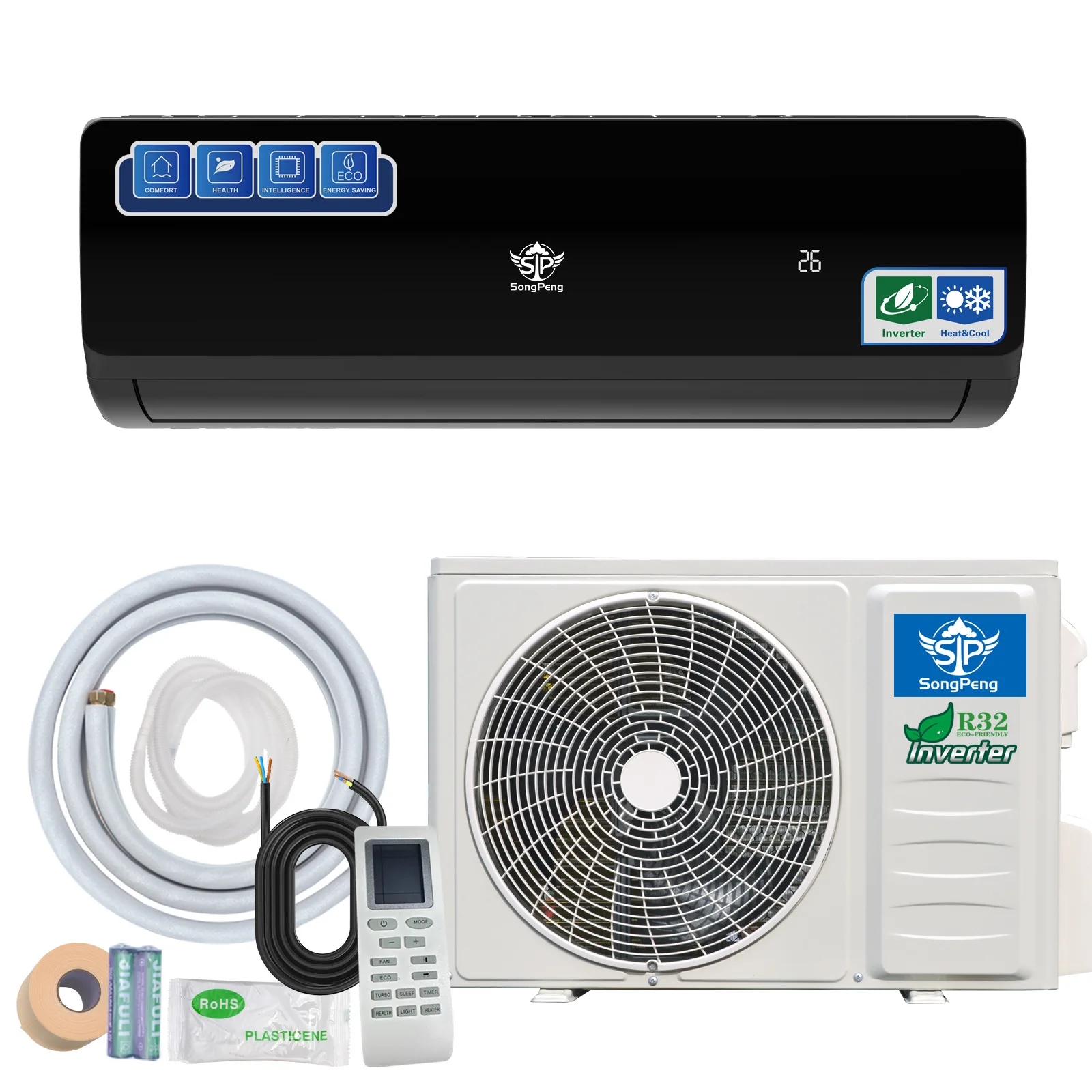 Black inverter inverter/1hp/9000BTU split-type custom ain conditioner factory