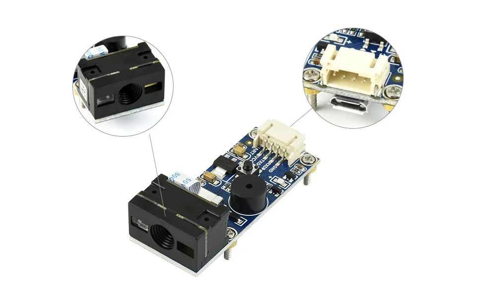 Waveshare Barcode Scanner Module small 1D/2D Codes, QR Code Reader Onboard Micro USB and UART Serial Port Directly Plugged into