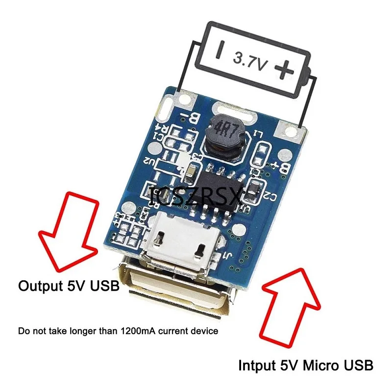 5V 1A Micro USB Boost Converter Step-Up Power Supply Module Protection Board 18650 Lithium Battery Power Bank With Protection