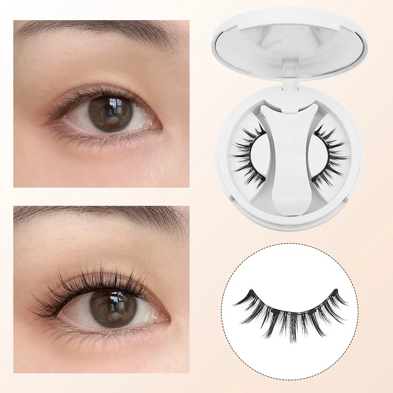 1 Paar magnetische Wimpern, kein Kleber erforderlich, wiederverwendbar, natürliche falsche Wimpern und magnetische Pinzette, Set, Make-up-Wimpernzange