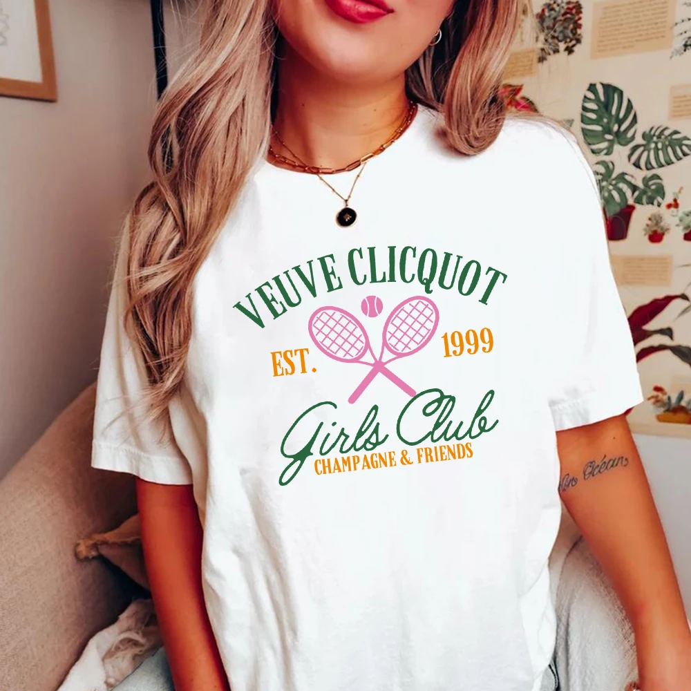 Comfort Colors Vintage Champagne Tennis Club T-Shirt Girls Club Bridal Women\'s Tee Graphic Tees Cute Y2k Women Clothes Aesthetic