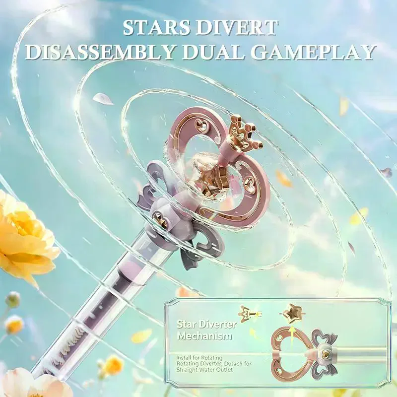 /GJ/Magic Water Wand With Rotating Spray Pull Launch Summer Outdoor Backyard Beach Play Water Battle Cannon For Girls Princess