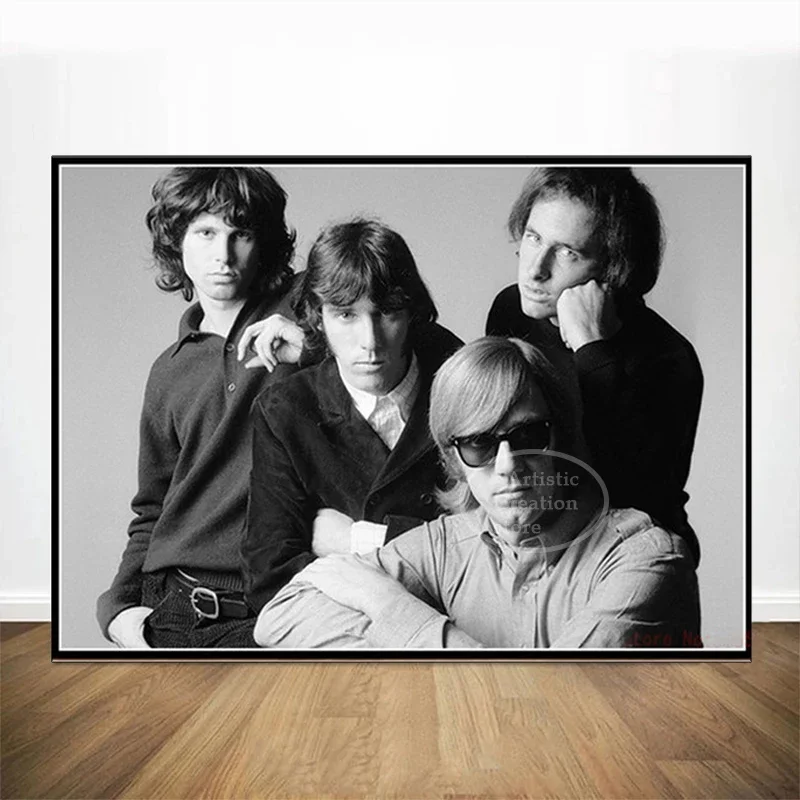 The Doors Jim Morrison Posters Canvas Painting HD Print Rock Band Music Guitar Wall Art Pictures for Bedroom Bar Wall Home Decor