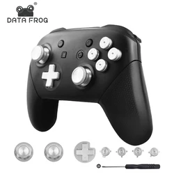 DATA FROG Custom Metal Thumb Sticks For Switch Pro Controller High Quality Replacement ABXY Trigger Buttons For Switch