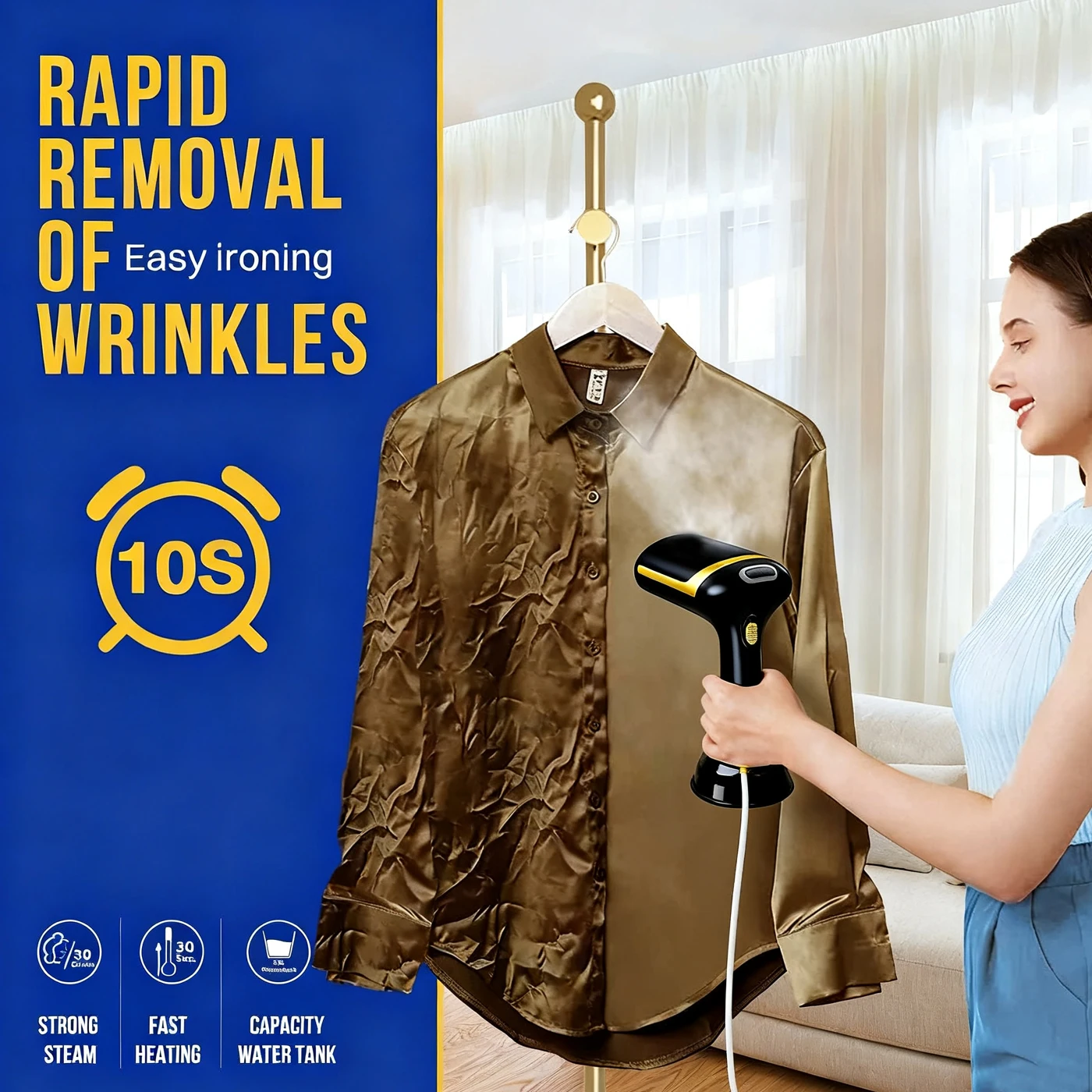 

Ручной отпариватель для одежды, электрический паровой утюг 1500 Вт для домашнего офиса, путешествий, прачечной, отеля, мини-дорожный паровой утюг