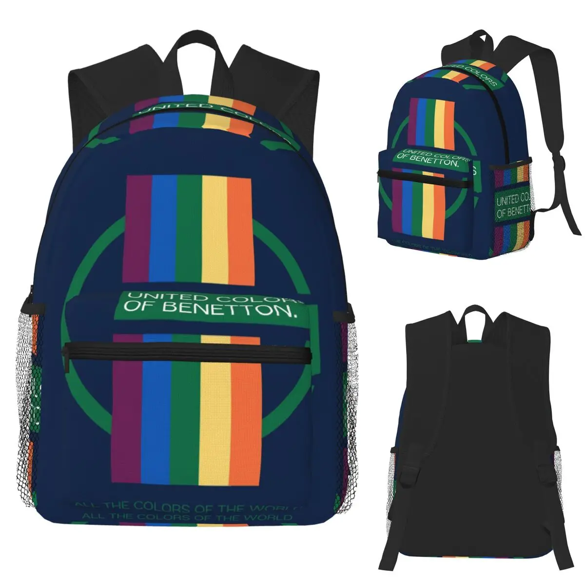 United Colors Of Benetton Student Backpack School Bag Hiking Travel Daypack for Boys Girls Bookbag Shoulder Bags